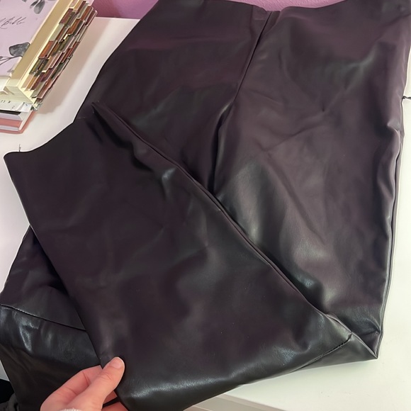 H&M Pants & Jumpsuits Hm Straight Leg Faux Leather Pants Poshmark
